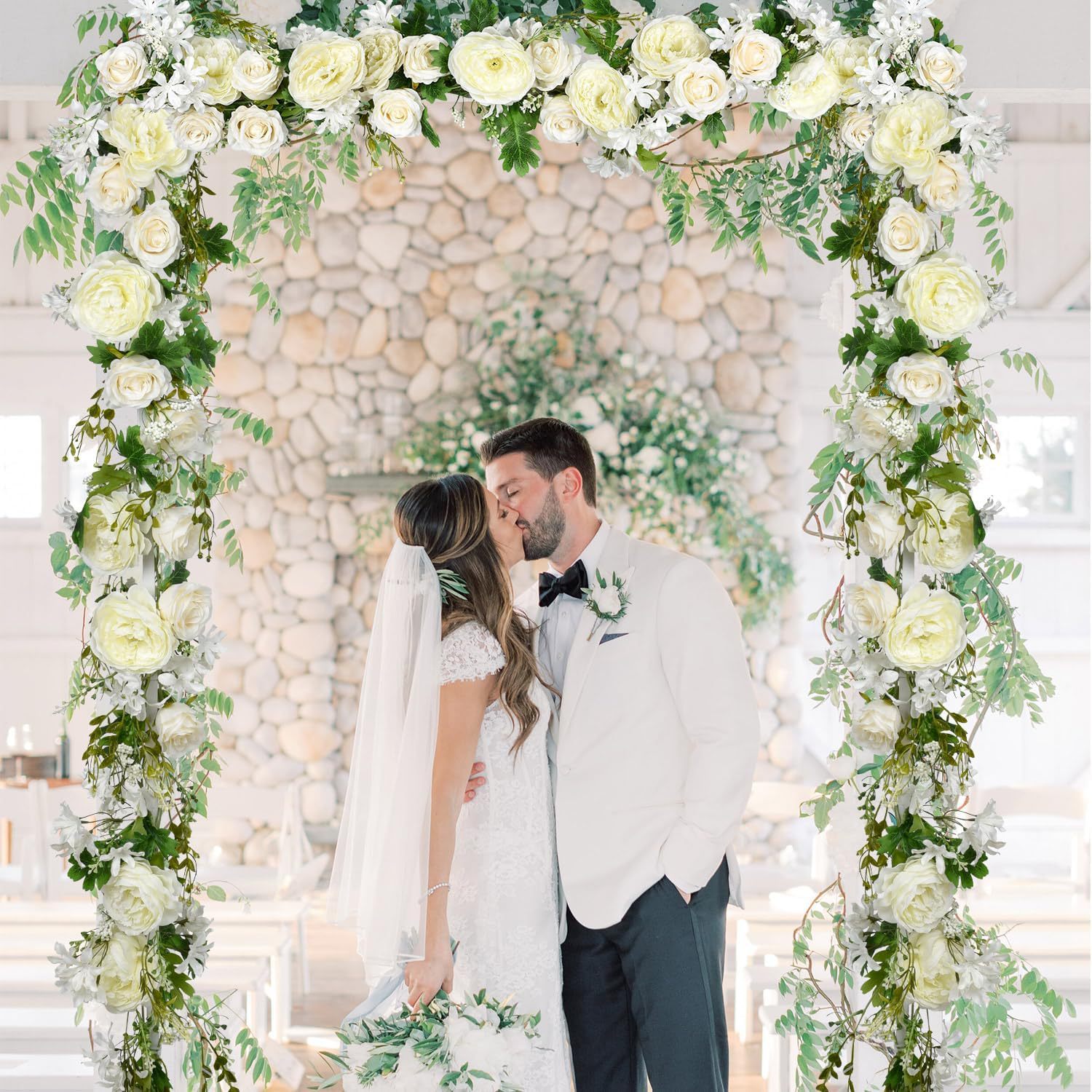 跨境婚礼拱门户外入户门篱笆派对聚会布置装饰仿真花藤圣诞节日批