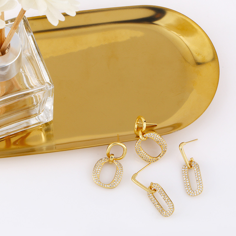 New Simple Oval Earrings display picture 6