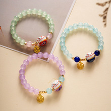 陶瓷饰品可爱猫手链单圈编织手串简约直播摆摊货源甜美学生女礼品