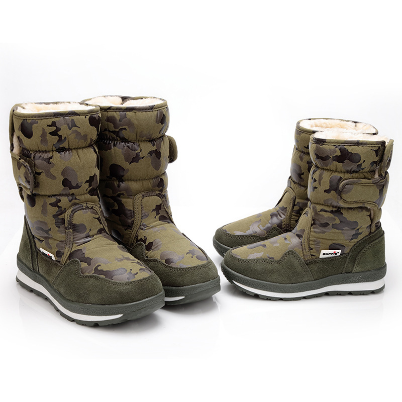 Distribución de botas de nieve cálidas, botas de nieve antiguo, botas de nieve impermeables, botas de nieve a prueba de esquí, botas de nieve para niños.