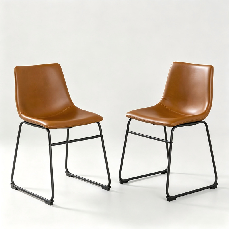 Wayfair Dining Chair with a Light Luxury and High-End Feel, Export Dining Table and Chair Set, Italian-Style Pu Leather Restaurant Chair with Backrest