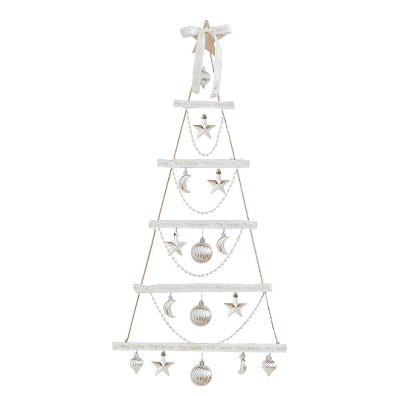 Pared de árbol de Navidad hogar sala de estar pared colgante decoración de caña de Navidad colgante paquete de decoración colgante árbol brillante