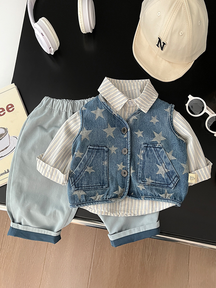 Denim autumn children's vest for men and women
