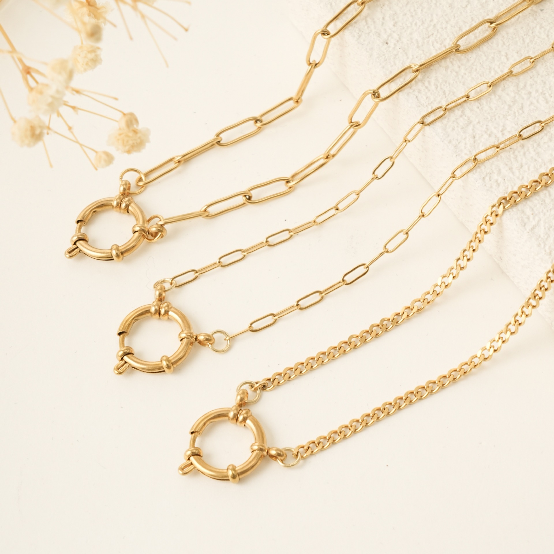 Personalisierte Edelstahlhalskette Für Damen Im Sailor-stil_voghion.com