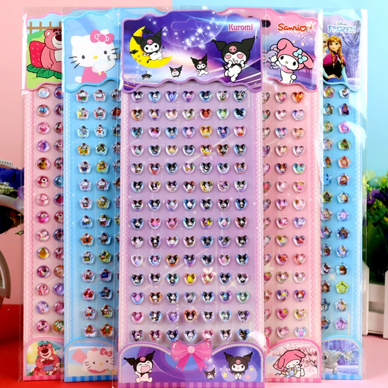 Новый стиль Sanrio Culomi Frozen принцесса мультфильм алмазная девушка наклейка для детей хрустальные драгоценные камни наклейки