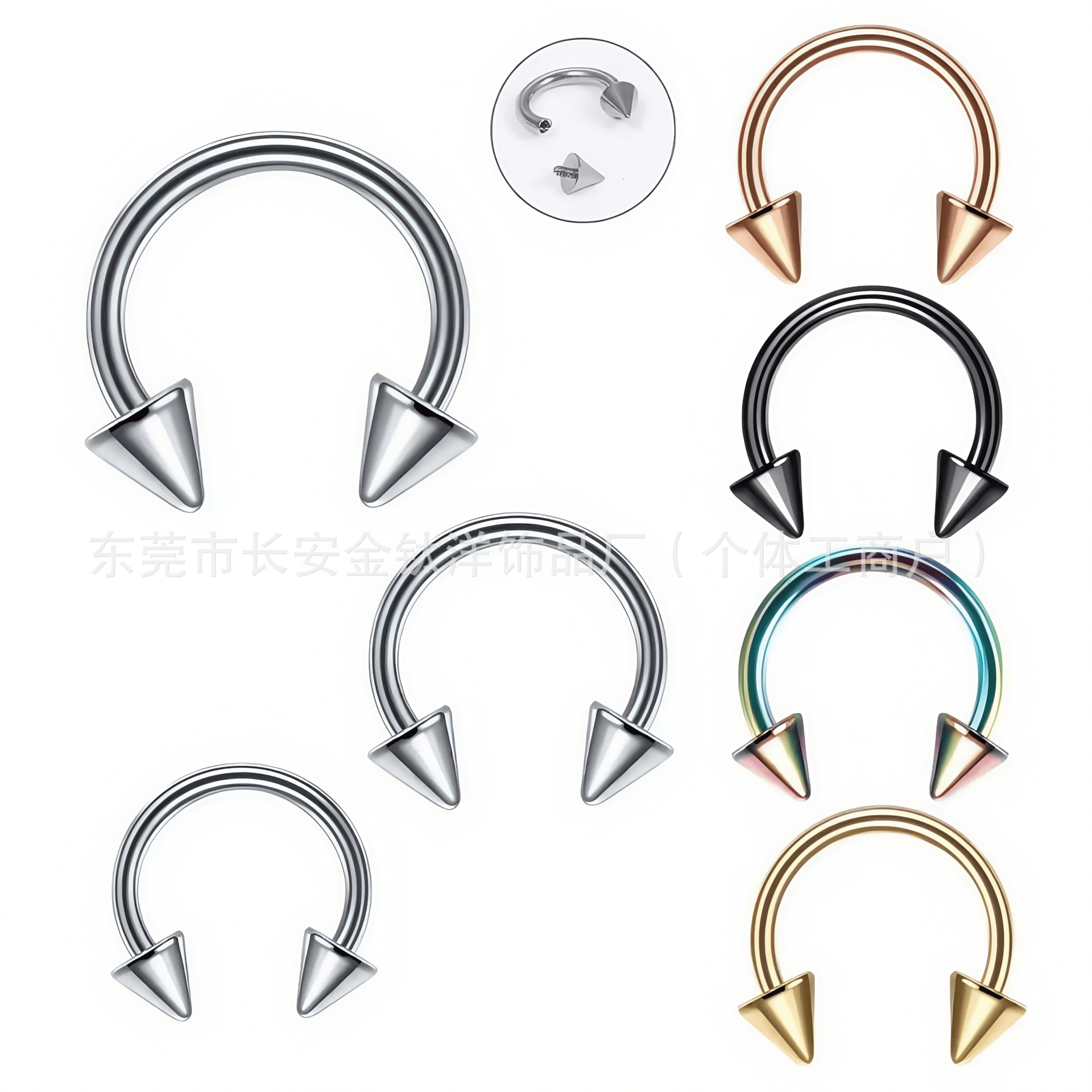 Pointed titanium steel lip stud product view