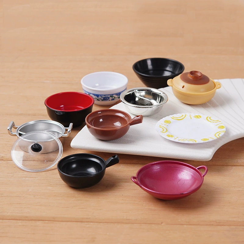 Small realistic tableware, food play, toy, DIY