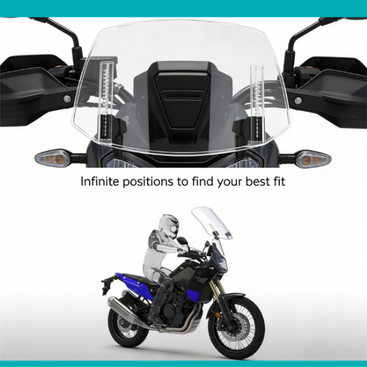Motorcycle Modification Parts Suitable for Kawasaki, Honda, Bmw, Yamaha, Suzuki, Height-Adjustable Windshield