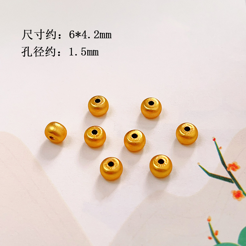 S925 ancient silver gold-plated diamond ball waist-shaped separator bead bracelet jewelry DIY accessories wholesale