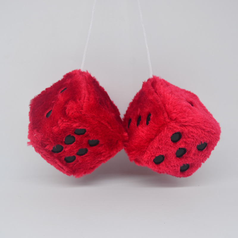 Aliexpress Amazon Wish Cross-Border Trade Plush Dice Car Pendant Dice Ornament Car Hanging Rearview Mirror Dropshipping