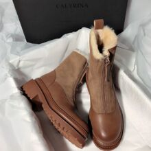 雪地靴女皮毛一体2025新款冬季爆款加绒加厚真皮厚底棉鞋马丁短靴