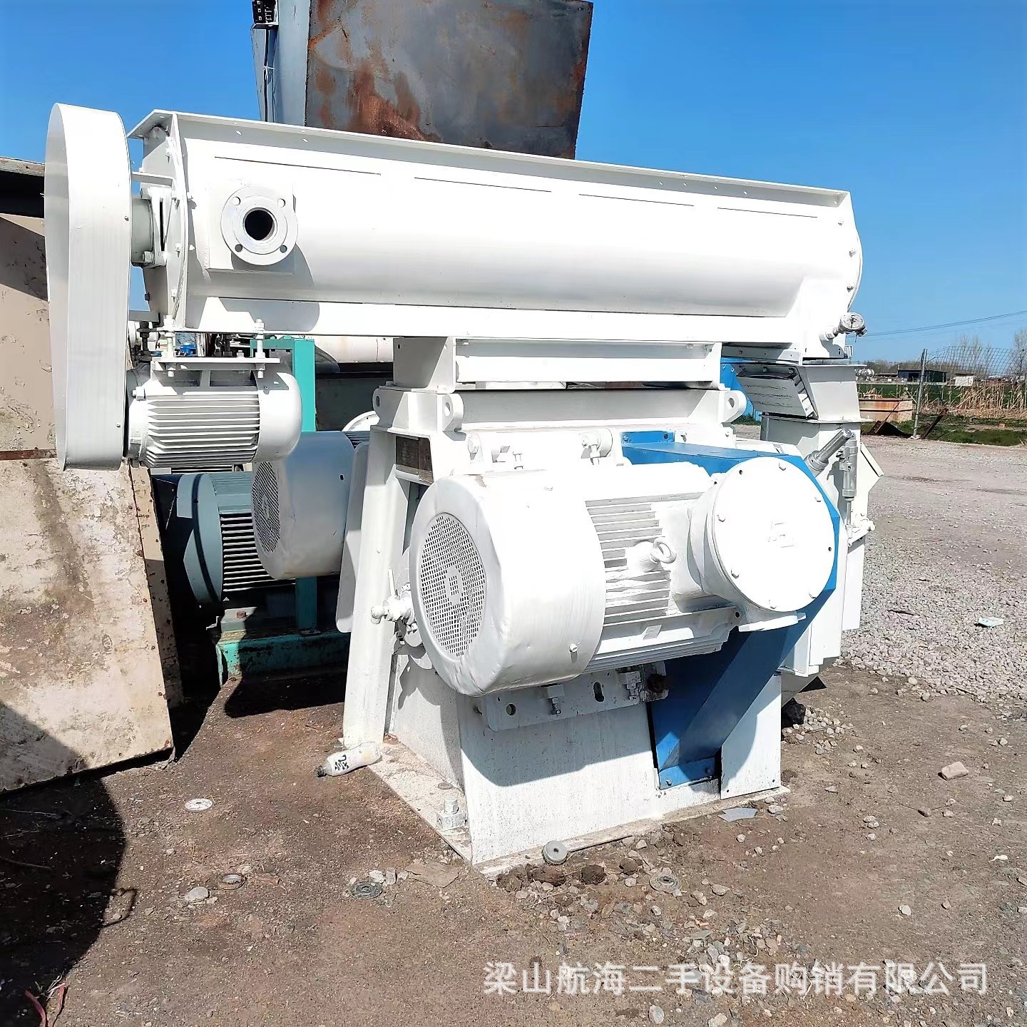 二手双轴桨叶饲料混合机 大型饲料生产线颗粒粉末高速混合设备