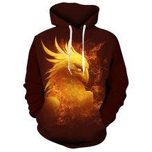 外贸跨境亚马逊热卖男式休闲卫衣  动物3D数码印花男式长袖套头衫