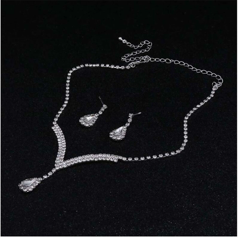 Серебряный аксессуар, ожерелье и серьги, цепочка, набор, коллекция 2023, комплект из 2 предметов, свадебные аксессуары
