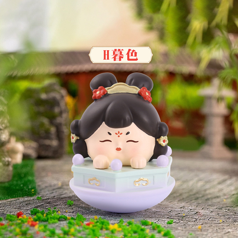 新款国风古典唐宫赋不倒翁小姐姐小号摆件创意桌面摆件送朋友礼物|undefined