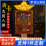 尼泊尔然矿物颜料九宫八卦图 西藏十二生肖唐卡装饰画佛像挂画
