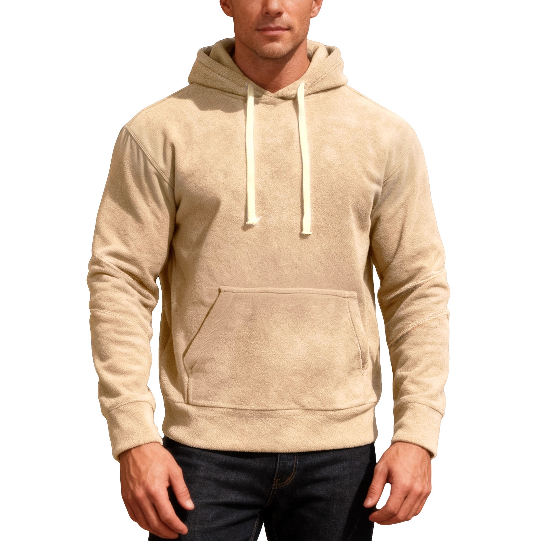 Hombres transfronterizos Europeos y estadounidenses otoño y invierno nuevo pesado hookah encapuchado camisa deportiva casual de pelusaje grueso