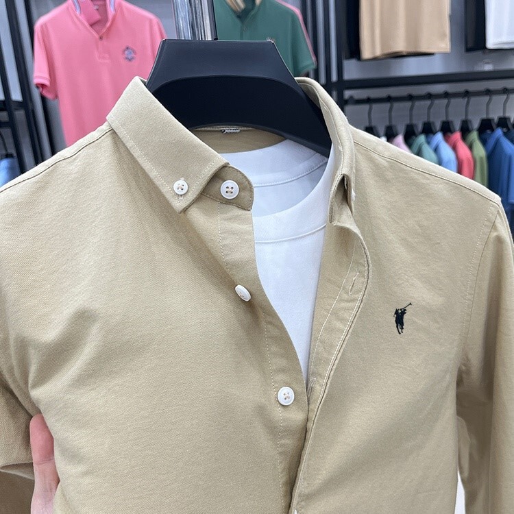 [Outlet Brand Discount] Paul Pure Cotton Long Sleeve Shirt Men's Spring and Autumn Horse Label Casual Oxford Textile Shirt