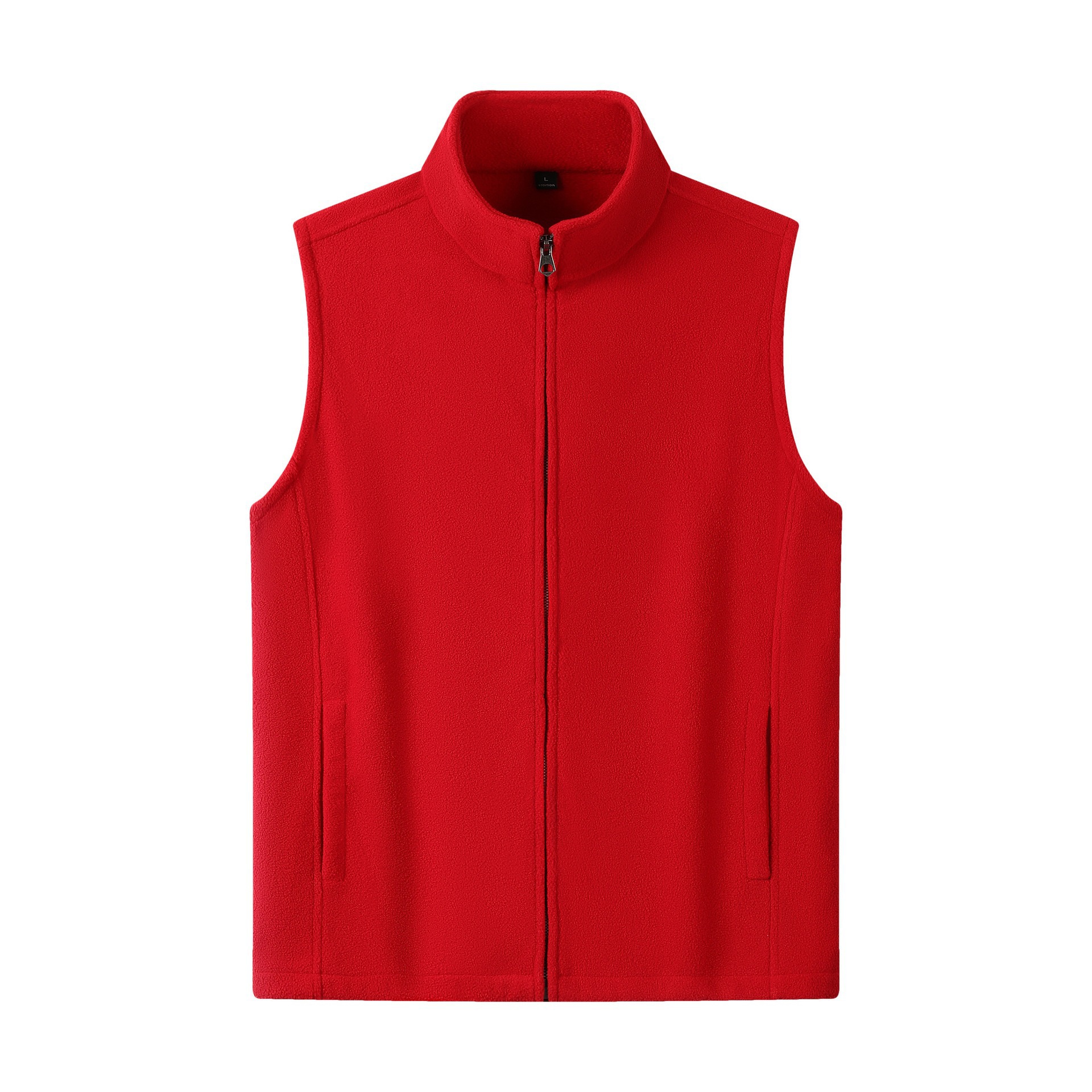 Doble cara agitando chaleco de cuello de terciopelo hombre y mujer invierno cálido y terciopelo grueso cardinera con cremallera chaleco de hombro chaqueta