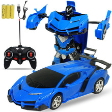 遙控變形車充電遙控車感應變身金剛機器人電動遙控汽車兒童玩具車