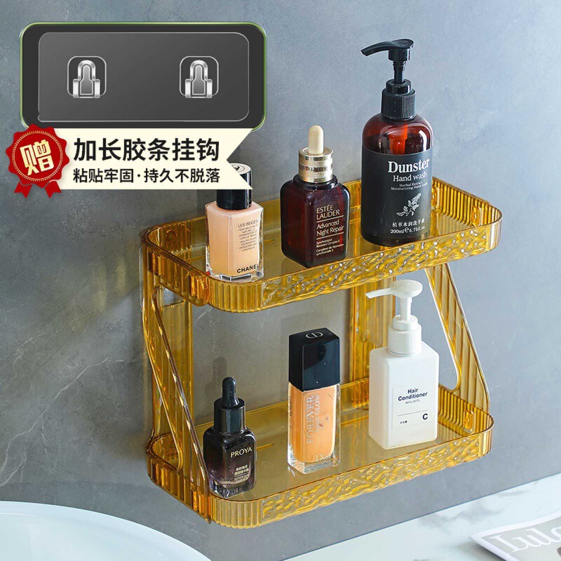 アクリル軽豪華壁掛け二重棚洗面台化粧品収納ケーストイレスキンケア収納棚|undefined