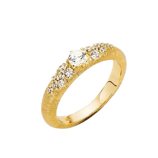 Scattered Stars River Brushed Diamond Ring Luxury Vintage Style_voghion.com