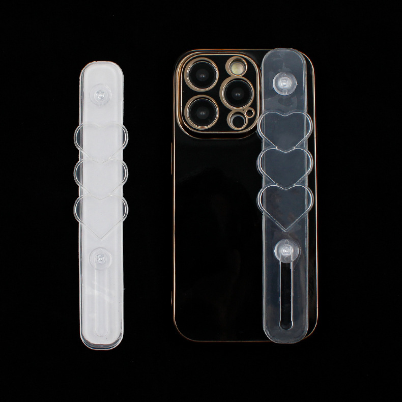 Love wrist strap transparent mobile phone holder material suitable for iPhone15pro Apple 14 mobile phone holder
