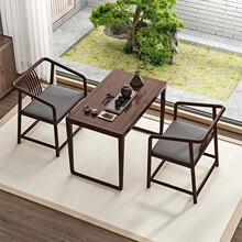 新中式阳台全实木茶桌茶几小户型家用方桌茶台办公室泡茶桌椅组合