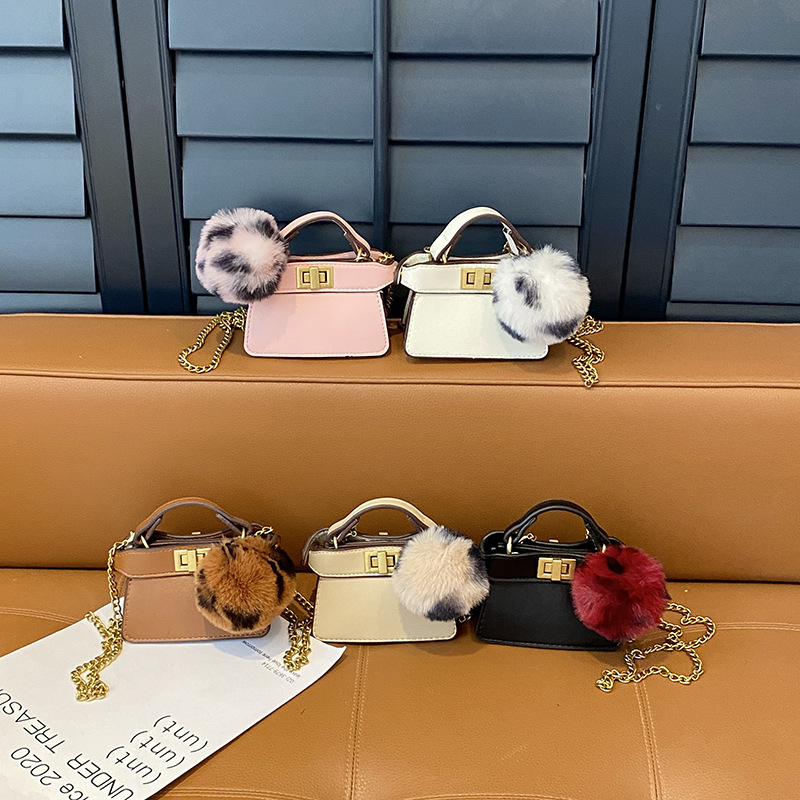 Exquisita mini bolso de hombro para niños y niñas lindo gran bolso de cabello bebé bolso de cadena de mano otoño y invierno nuevo bolso infantil