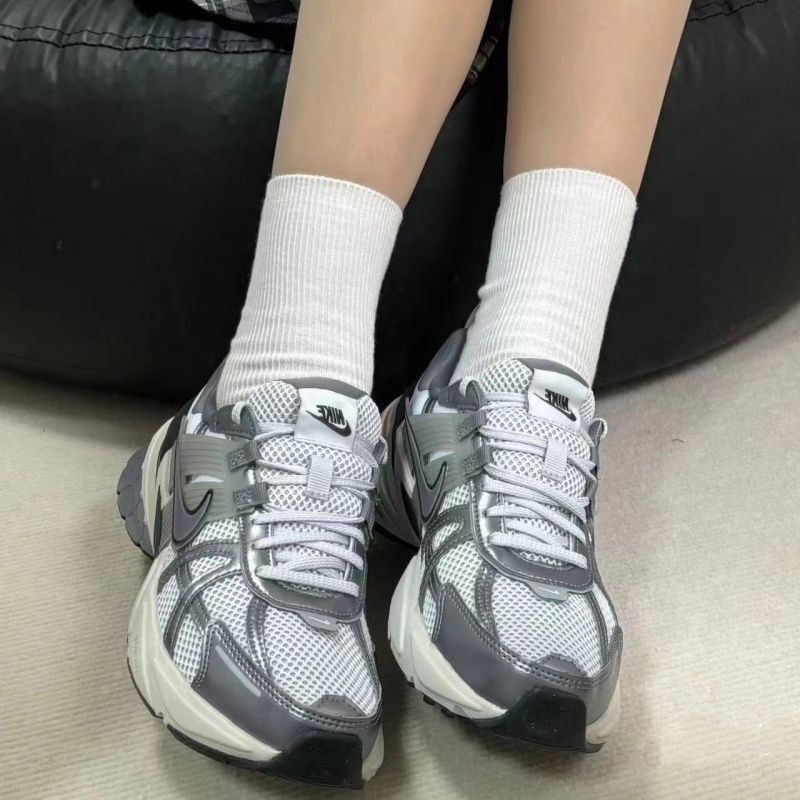 纯原V2K跑步鞋夏秋季新款白银男女透气老爹鞋休闲复古情侣运动鞋|undefined