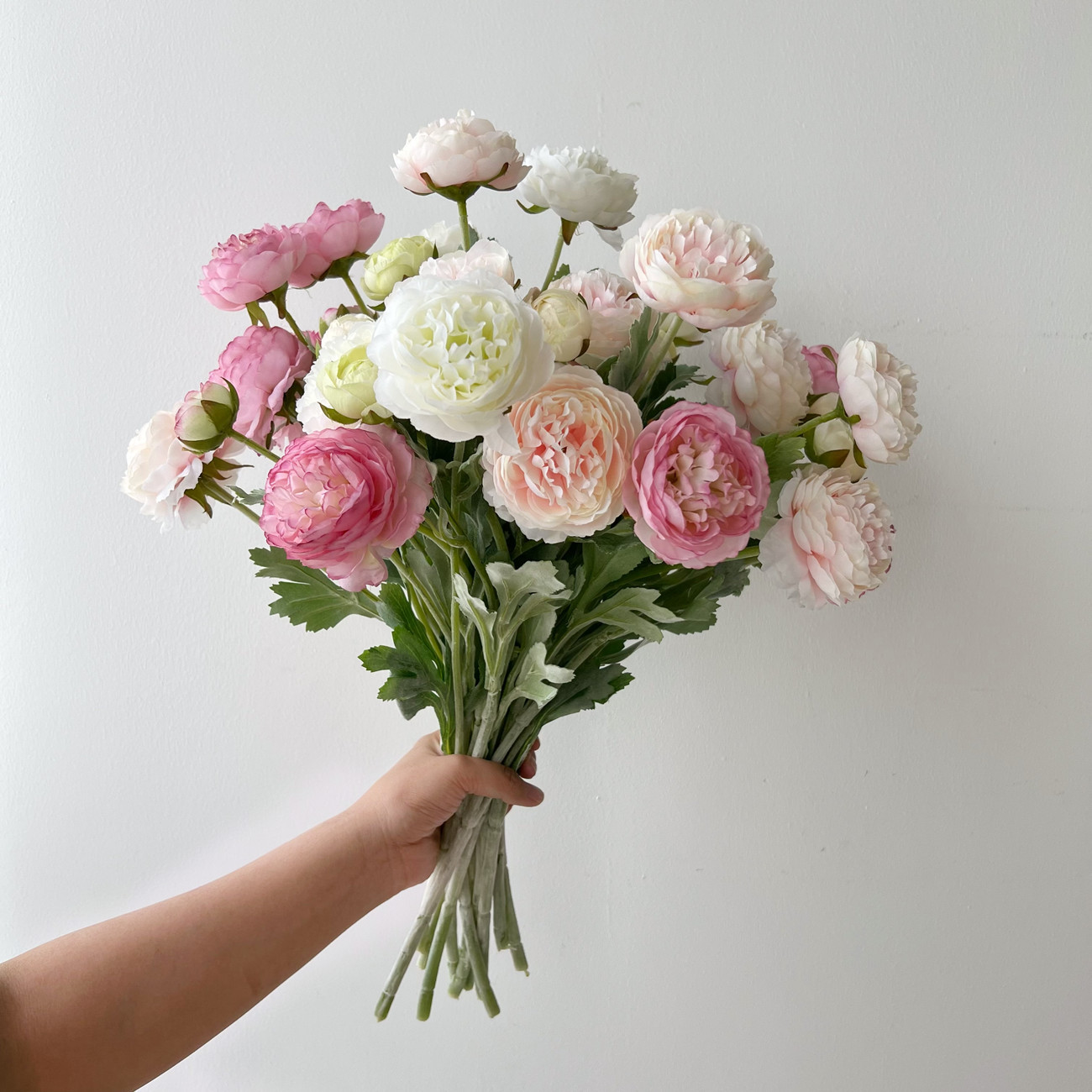 Peony artificial flower 3 heads flocking dew lotus peony artificial flower peony artificial flower wedding ins home decoration _voghion.com