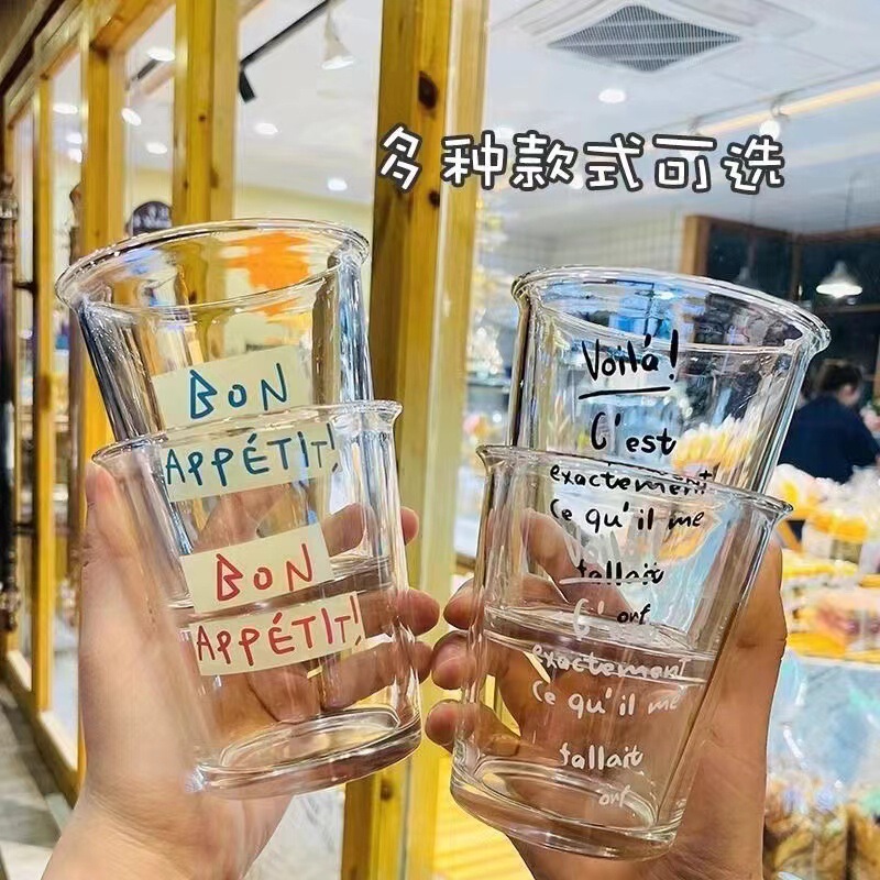 翻口杯网红创意ins风玻璃杯日韩式茶水杯咖啡牛奶奶茶伴手礼杯|undefined