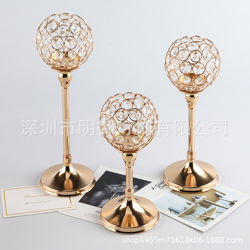 Transfronterizo Amazon estilo europeo de la boda Home Hotel de una sola cabeza accesorios de candelabro de cristal hueco artesanía adornos