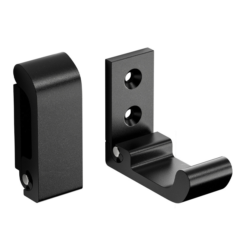 Gancho plegable de aleación de aluminio hogar sin perforación gancho de ropa colgante gancho de fila tipo pared gancho negro plegable sólido gancho único