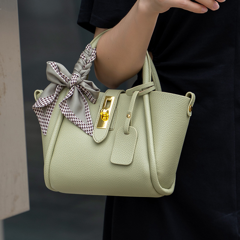 Echtes Leder Korbtaschen Bucket Bag Schultertasche Umhängetasche_voghion.com