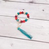 Silica gel elastic strap handmade, bracelet, polyurethane keychain, multicoloured pendant with tassels, wholesale