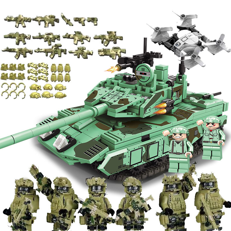 Leopard za7+drone+6 green soldiers