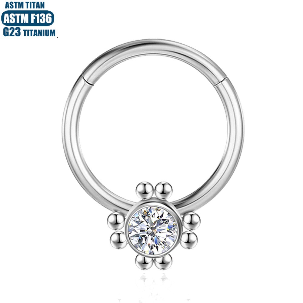 Silver pointed spike labret stud material detail