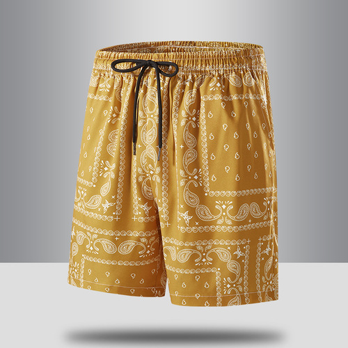 Beach pants men's summer trend loose beach waist kernel flower high street sports five-pointers casual shorts