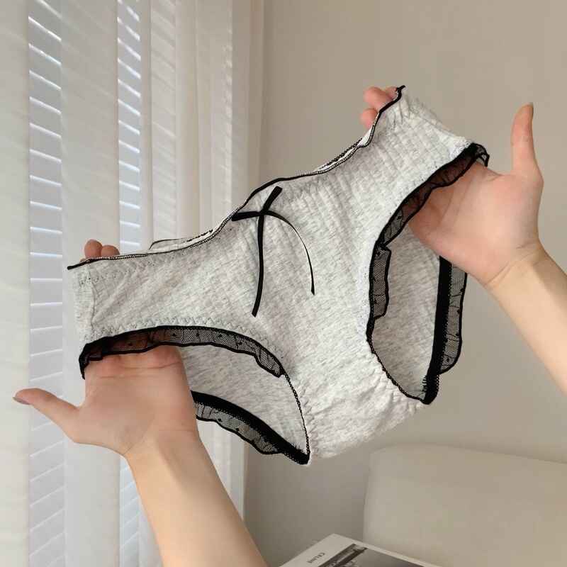 "Ballet on the Piano Keys" Pure Desire Sexy Lace Bow Comfortable Panties for Girls New Cotton Crotch Briefs