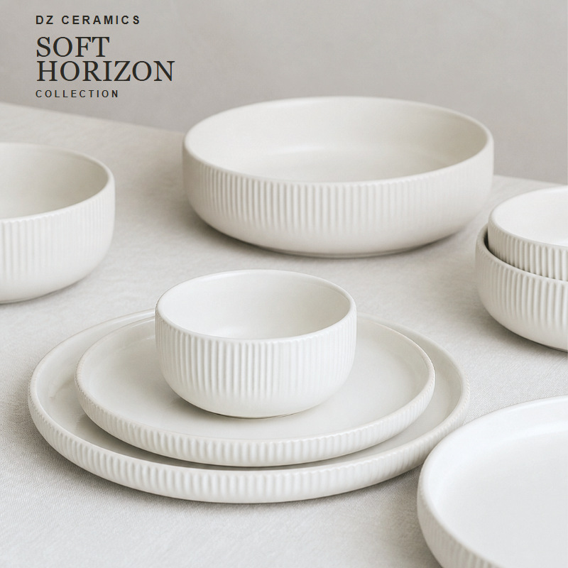 Matte Embossed Ceramic Dinnerware Series