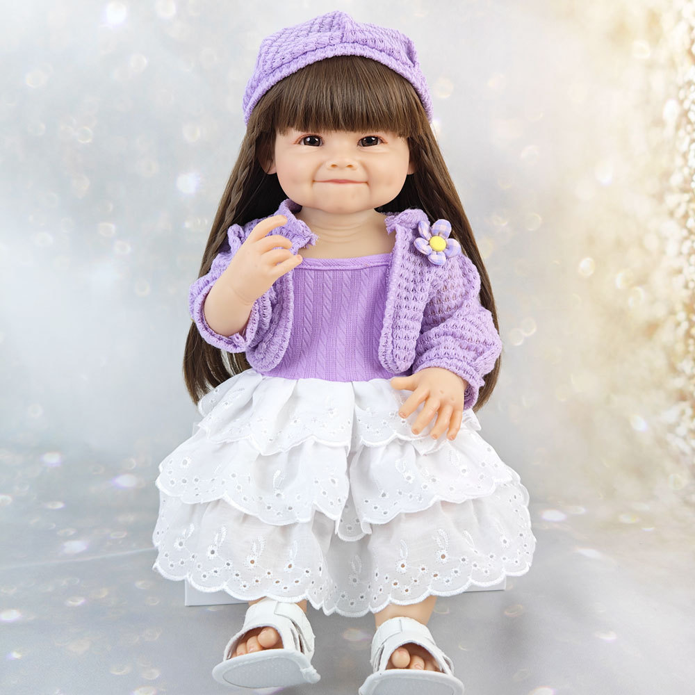 55cm Reborn Doll Soft Rubber Simulation Baby Toy Accompanying Children Cute Girls Can Change into Shower Dolls