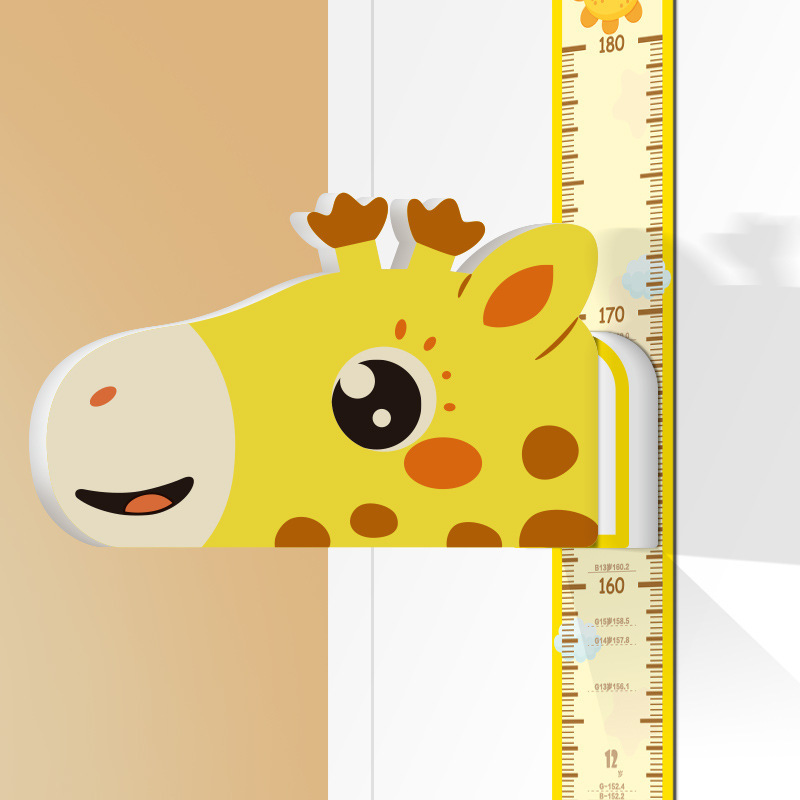 3D Stereo Height Ruler Magnetic Height Sticker Baby Children's Height Measuring Ruler Magnetic Cartoon Wall Sticker Removable