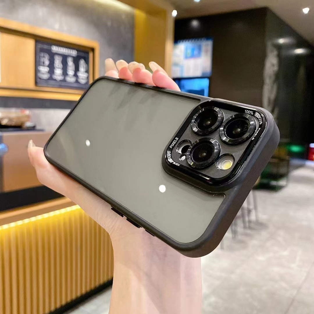 Lente de metal simple y de alta calidad para iPhone13 funda para teléfono móvil 15ProMax Apple 14 hombres y mujeres 12 nuevos