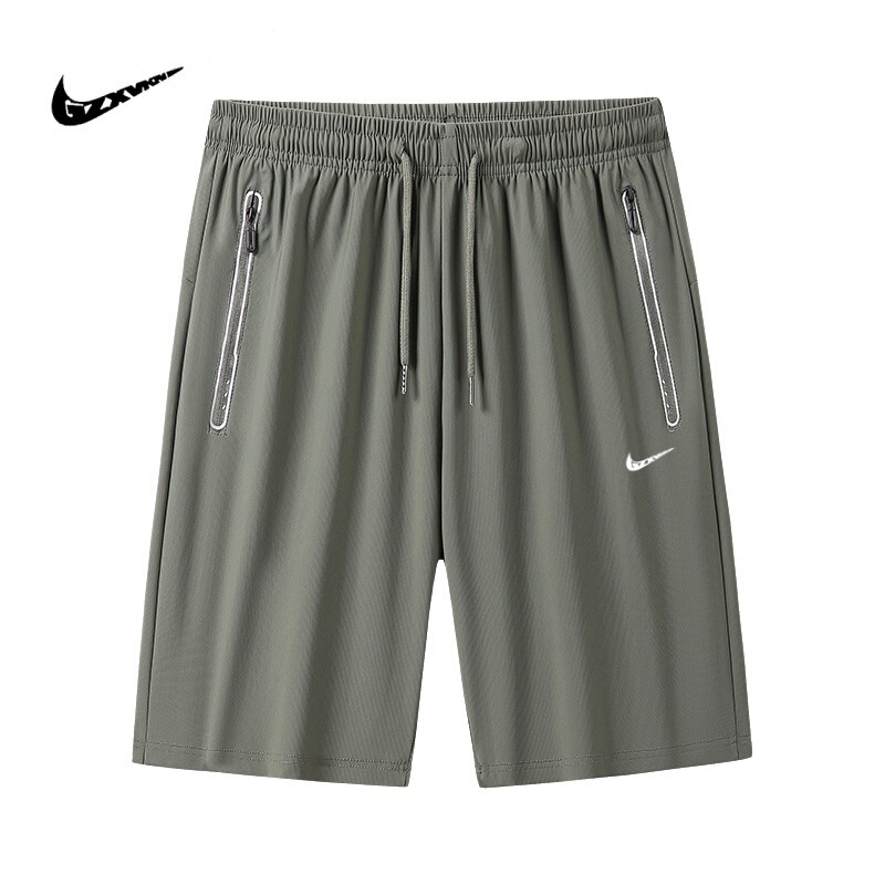 Summer Ice Silk Shorts for Men, Trendy Casual Sports Men's Mid-Length Pants, Loose Thin Five-Point Shorts for Men, Suitable for Beach Wear