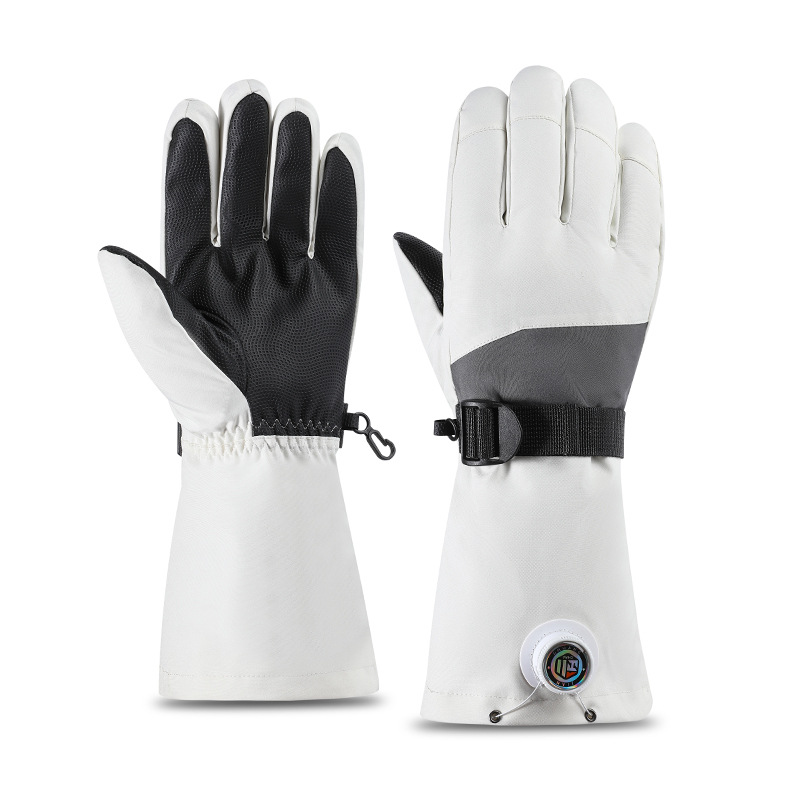Perilla de alta eficiencia de bloqueo de temperatura guantes de esquí de viento cuadrado resistentes al agua palma antideslizante gruesa guantes de bicicleta para hombres y mujeres
