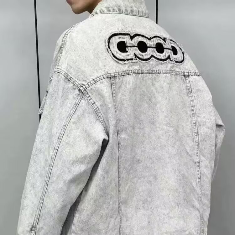 American Retro Nostalgic Washed Trendy Denim Jacket for Men, Spring and Autumn Heavy-Duty Loose Casual Outerwear Jacket for Men American Retro Nostalgic Washed Trendy Denim Jacket for Men, Spring and Autumn Heavy-Duty Loose Casual Outerwear Jacket for Men
