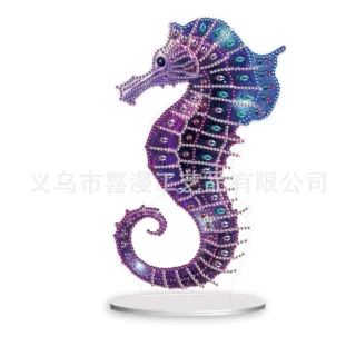 新款5D亚克力 海马钻石画桌面装饰摆件DIY装饰品