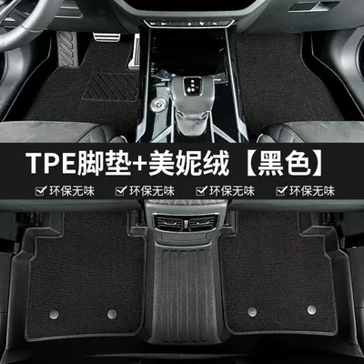 Modelə uyğun ayaqaltı Full Car Environmentally Friendly Wear-Resistant Pedals - 24-models-of-blue-mountain-car-with-three-rows-double-layer-tpe-foot-pad-black-minnie-velvet