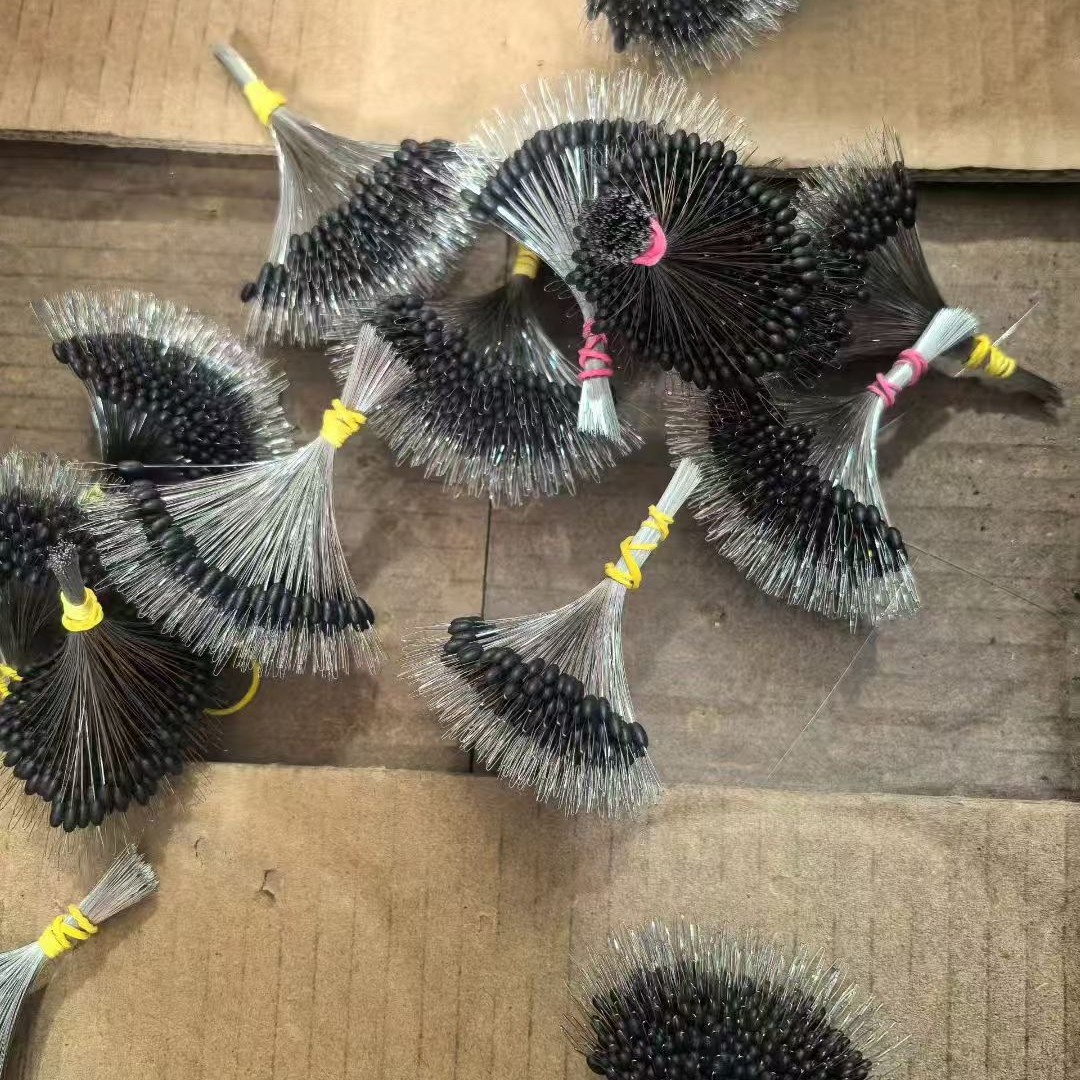 Space Beans in Bulk, 300 Pieces, Olive-Shaped Black Rubber, High Concentricity, Cylindrical Fishing Tackle, Direct Sales from the Manufacturer